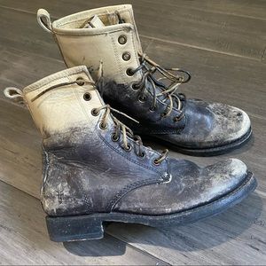 FRYE Veronica lace-up combat ombre boots